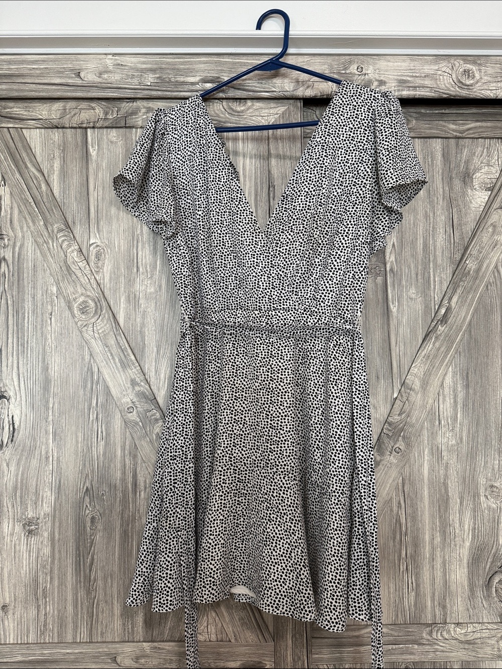 Mi Ami Brand Black and White Polka Dot Wrap Dress - Women’s size medium.